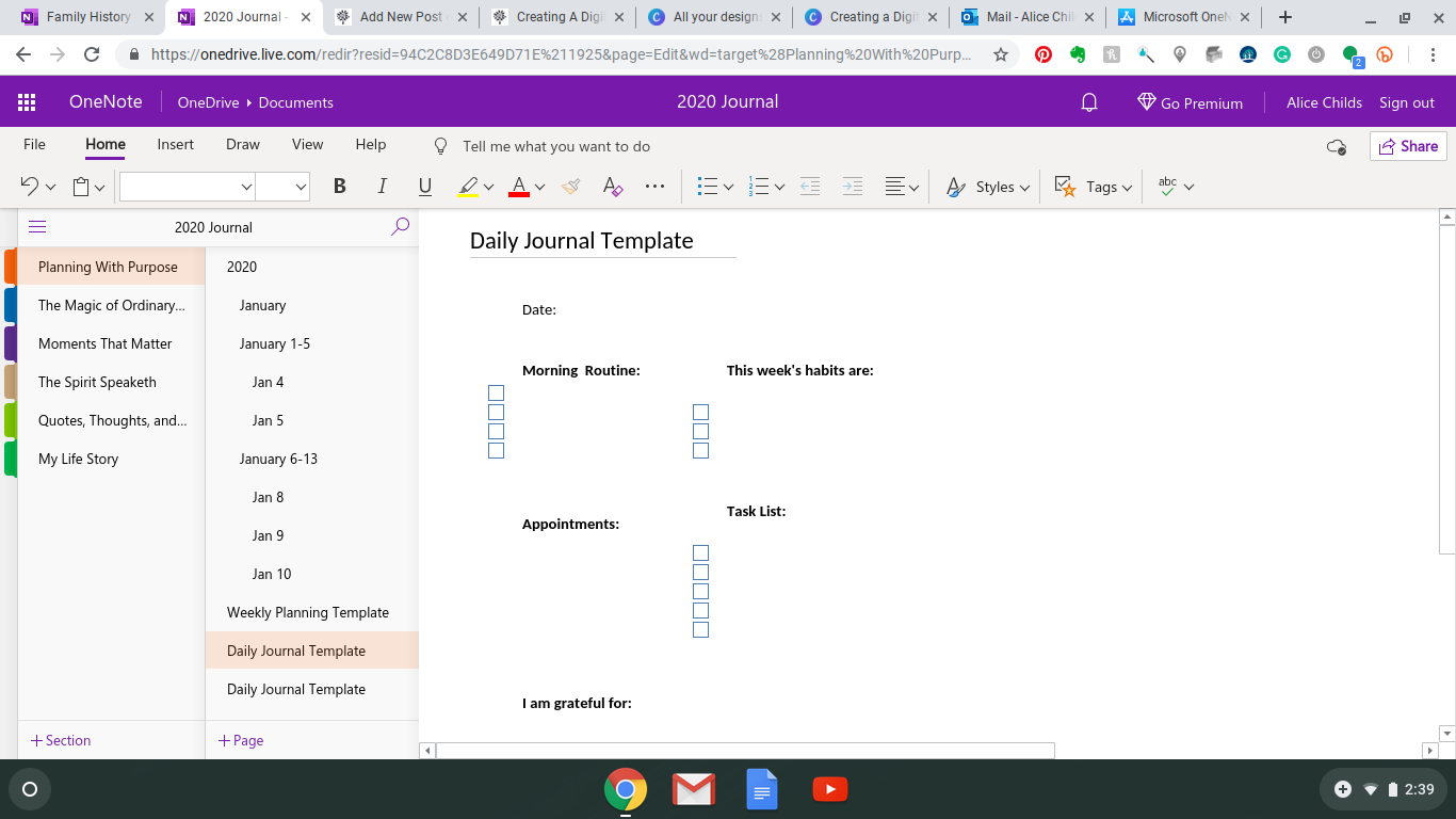 how to use onenote for journal